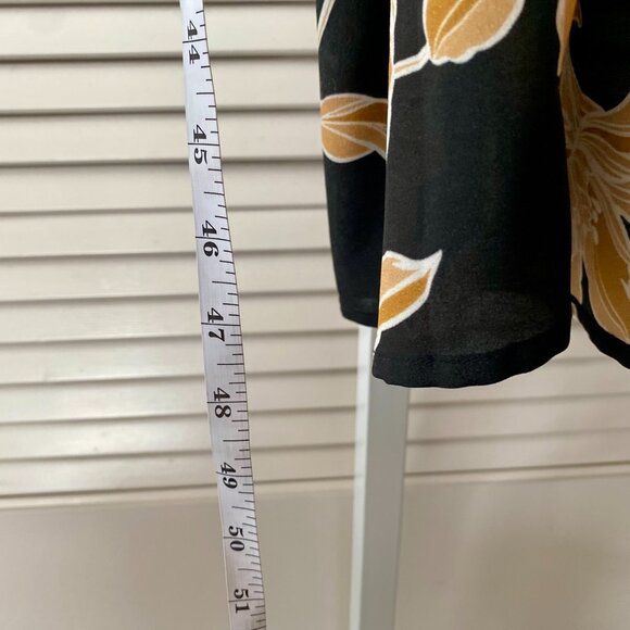 Maison Du Soir Selene Floral Kimono Cardigan/Dressing Gown, Black/Gold, Size S - Picture 3 of 6